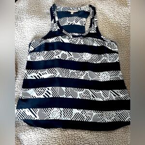 Banana Republic Blue White Striped Sleeveless Racerback Tank Top Size Large